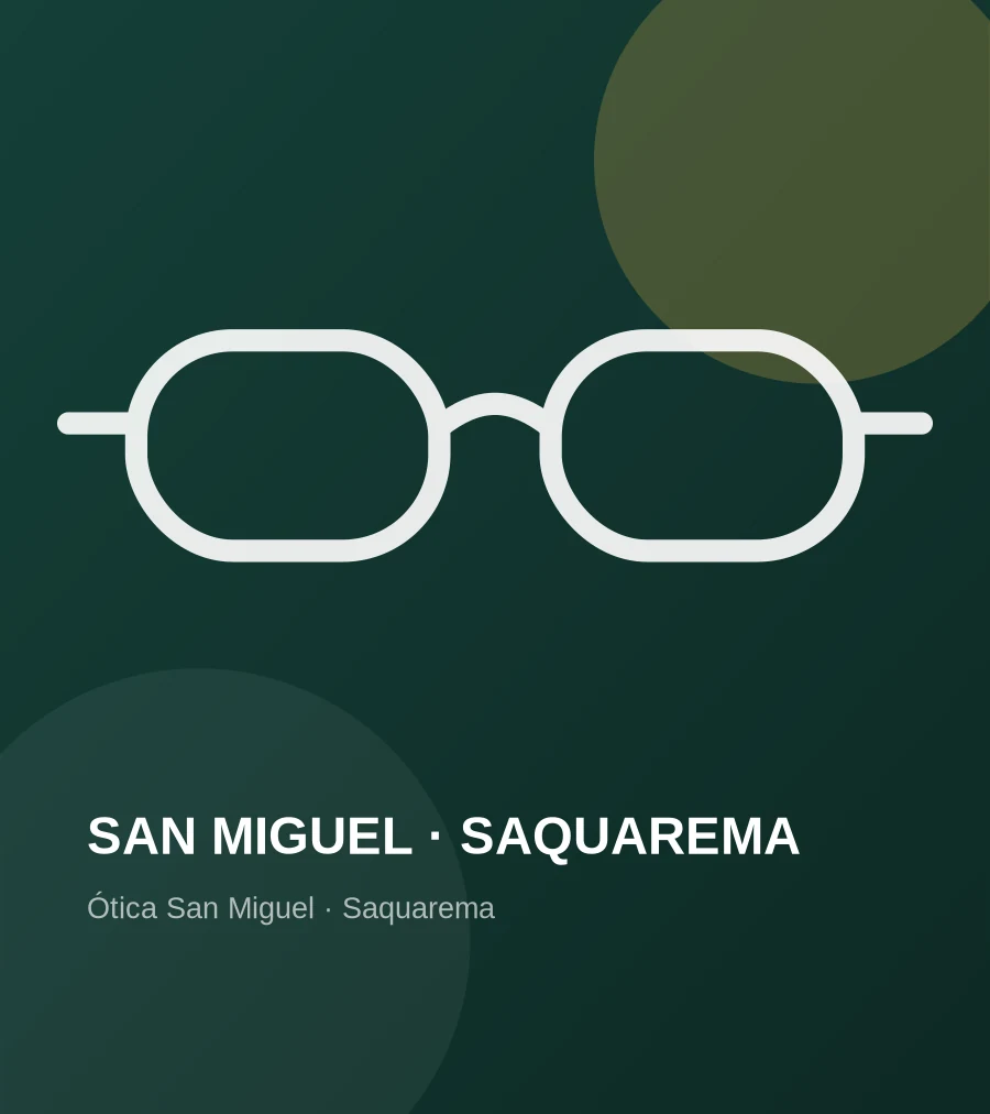 Vista interna da Ótica San Miguel em Saquarema